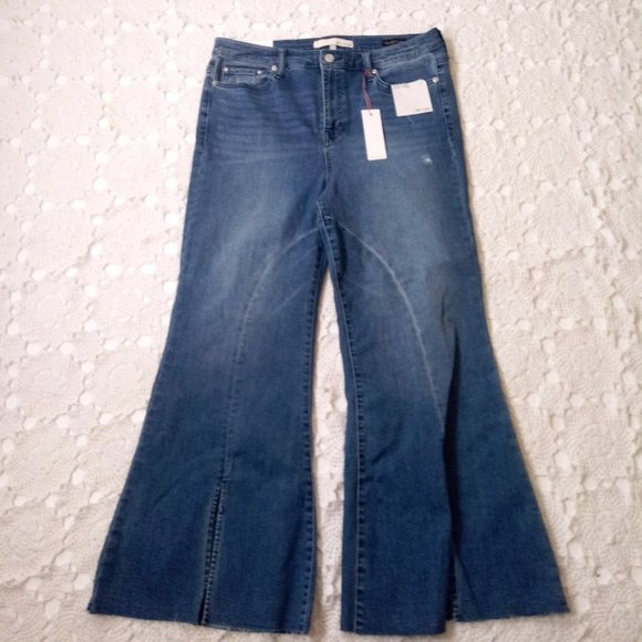 Ella Moss Denim - New Ella Moss Jeans Kick Flare Leg 32 Women High Waist Medium Wash Denim Hippie